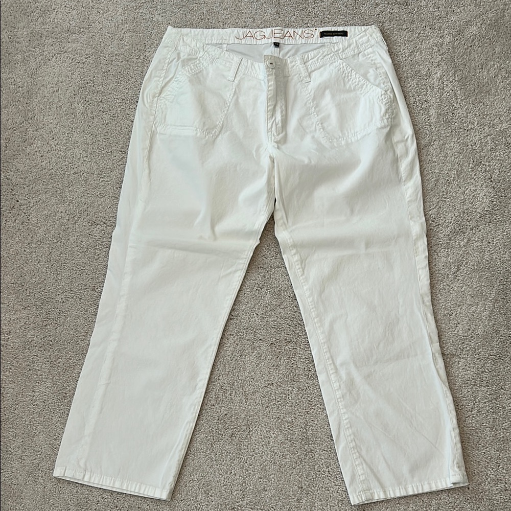 Jag Jeans White Relaxed Boyfriend Ankle lightweight 14 excellent condition